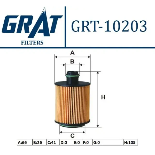 GRAT 10203 Yağ Filtresi 71751128