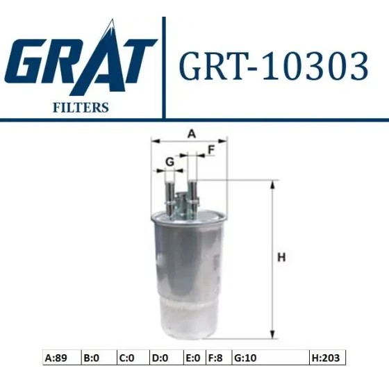 GRAT 10303 Yakıt Filtresi 77363657 ürün görseli