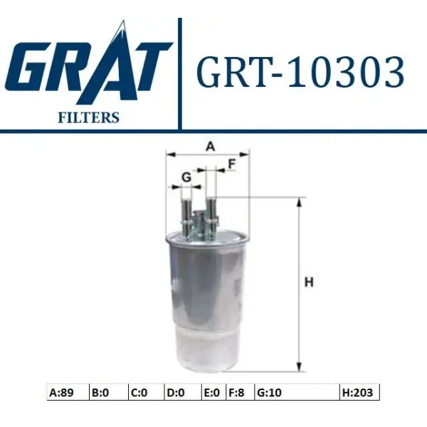 GRAT 10303 Yakıt Filtresi 77363657