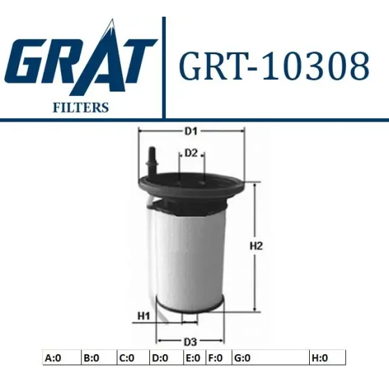 GRAT 10308 Yakıt Filtresi 77366607 ürün görseli