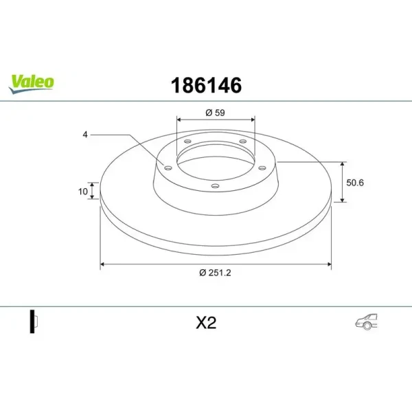 VALEO 186146 Arka Fren Diski