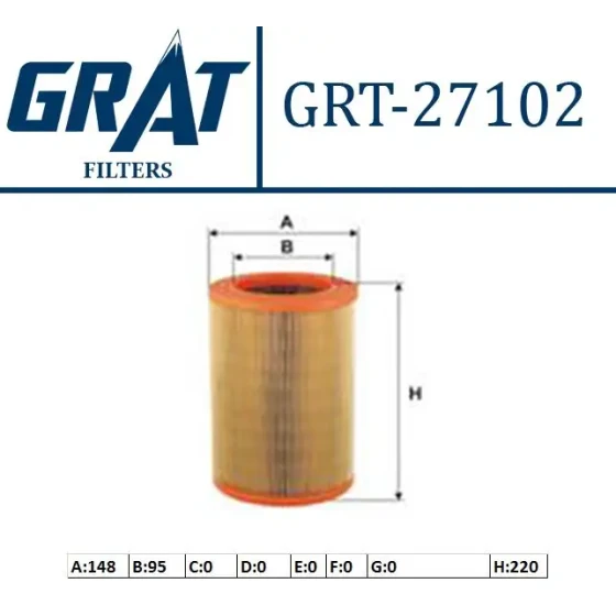 GRAT 27102 Hava Filtresi 51843850 ürün görseli