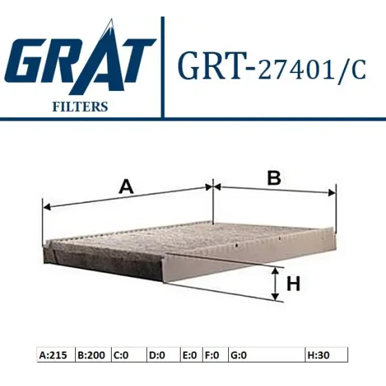 GRAT 27401C Polen Filtresi (Karbonlu) 77363370 ürün görseli