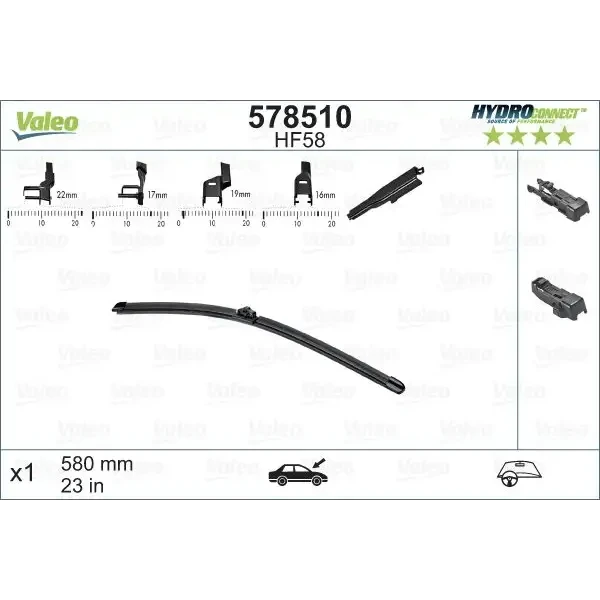 VALEO 578510 Silecek Süpürgesi (Tek) 50516542