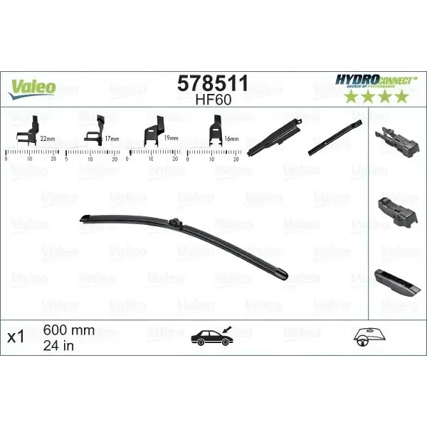 VALEO 578511 Silecek Süpürgesi (Tek)