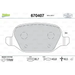VALEO 670407 Arka Fren Balatası
