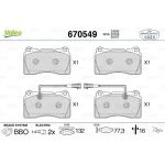 VALEO 670549 Ön Fren Balatası 77365490