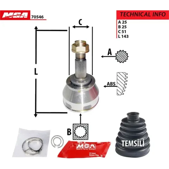 MGA 70546 Aks Kafası (Dış) 46307241 ürün görseli