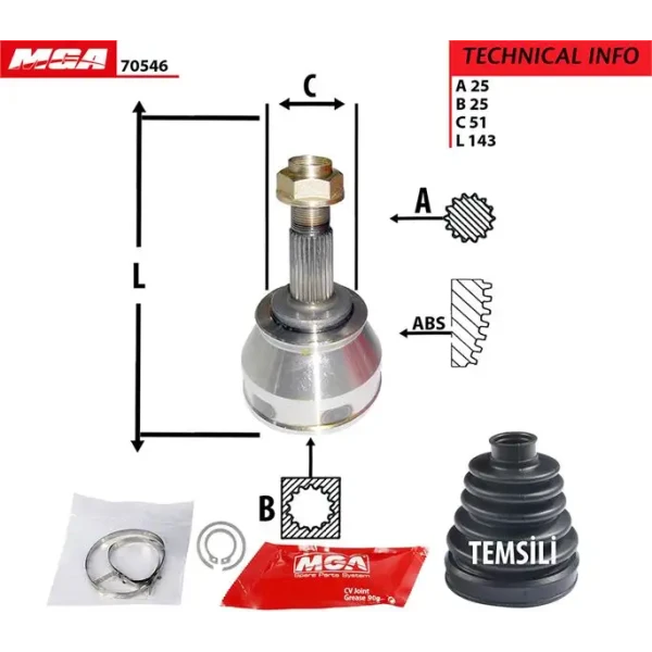 MGA 70546 Aks Kafası (Dış) 46307241