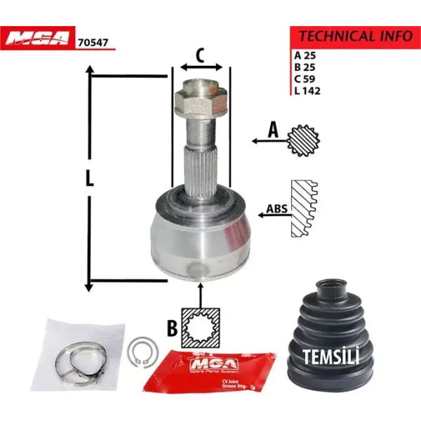 MGA 70547 Aks Kafası (Dış) 46307309