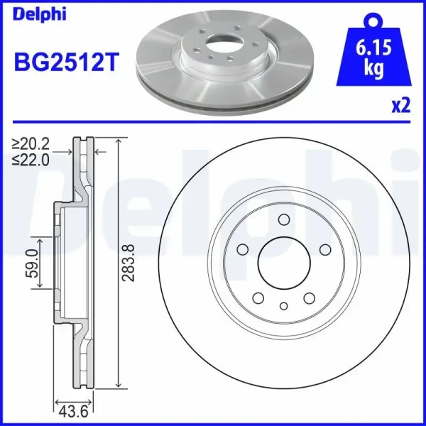 DELPHI BG2512T Ön Fren Diski