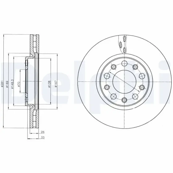 DELPHI BG4314 Ön Fren Diski ürün görseli