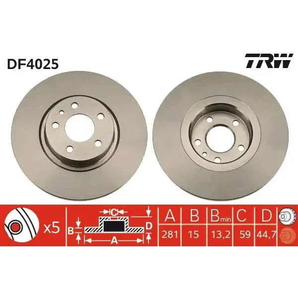TRW DF4025 Ön Fren Diski