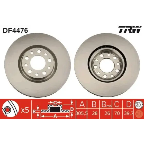 TRW DF4476 Ön Fren Diski ürün görseli