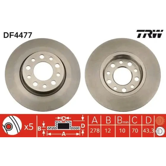 TRW DF4477 Arka Fren Diski ürün görseli
