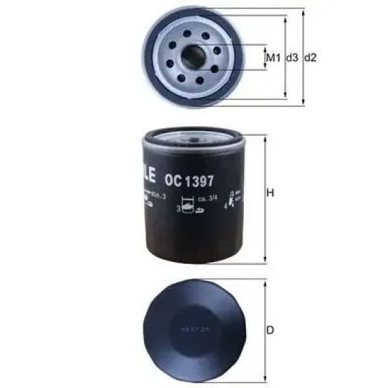 MAHLE OC1397 Yağ Filtresi ürün görseli