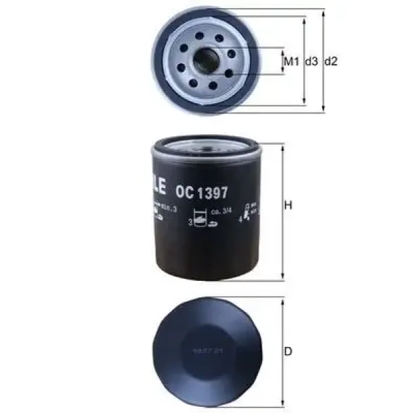 MAHLE OC1397 Yağ Filtresi