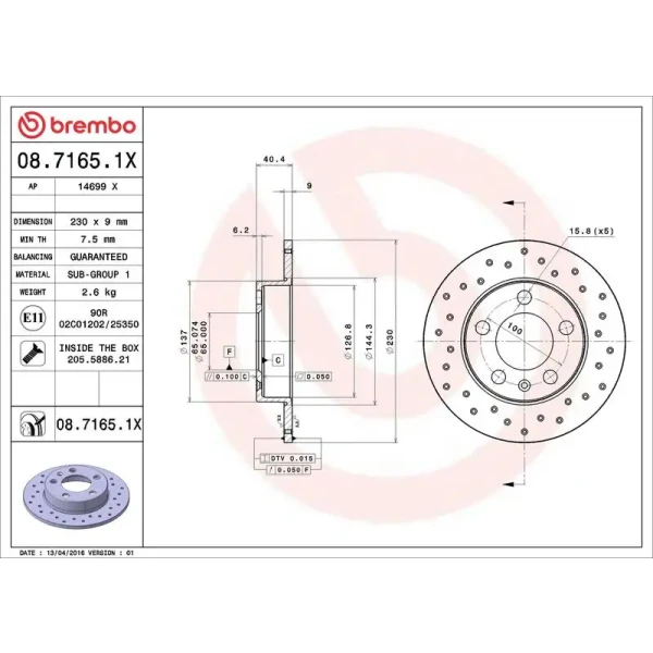 Brembo Arka Fren Diski – 08.7165.1X
