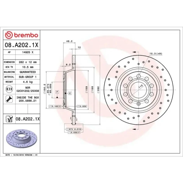 Brembo Arka Fren Diski – 08.A202.1X