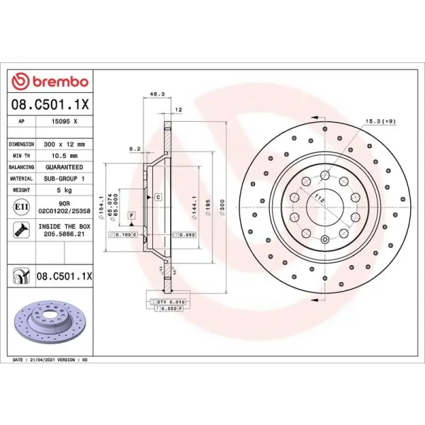 Brembo Arka Fren Diski – 08.C501.1X