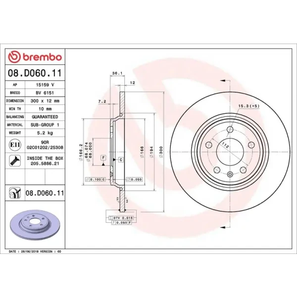 Brembo Arka Fren Diski – 08.D060.11