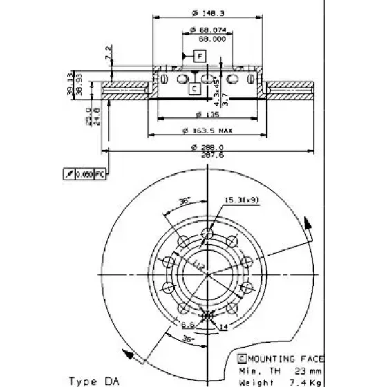 Brembo Ön Fren Diski – 09.5745.21 ürün görseli