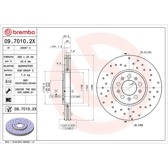 Brembo Ön Fren Diski – 09.7010.2X ürün görseli