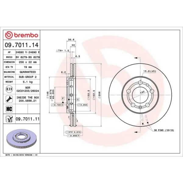 Brembo Ön Fren Diski – 09.7011.11