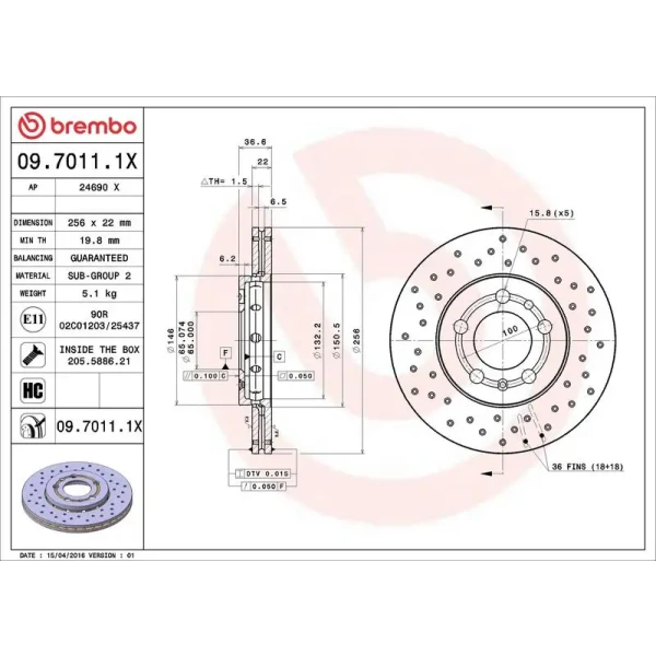 Brembo Ön Fren Diski – 09.7011.1X