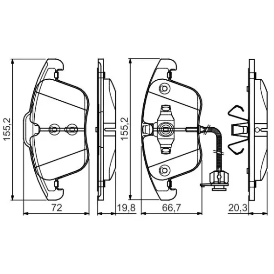 Bosch Ön Fren Balatası – 0986495129 / OEM 8K0698151F ürün görseli