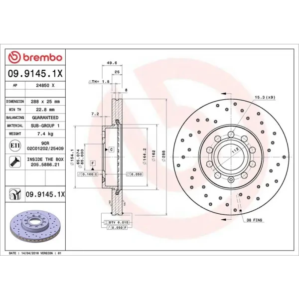 Brembo Ön Fren Diski – 09.9145.1X
