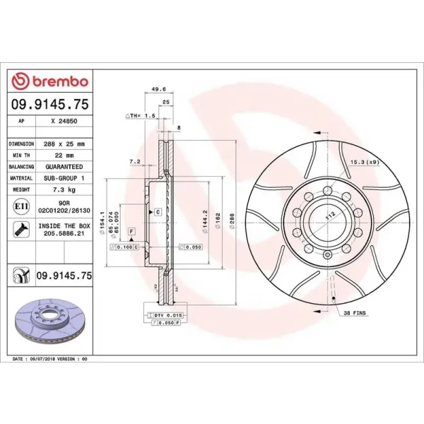 Brembo Ön Fren Diski – 09.9145.75