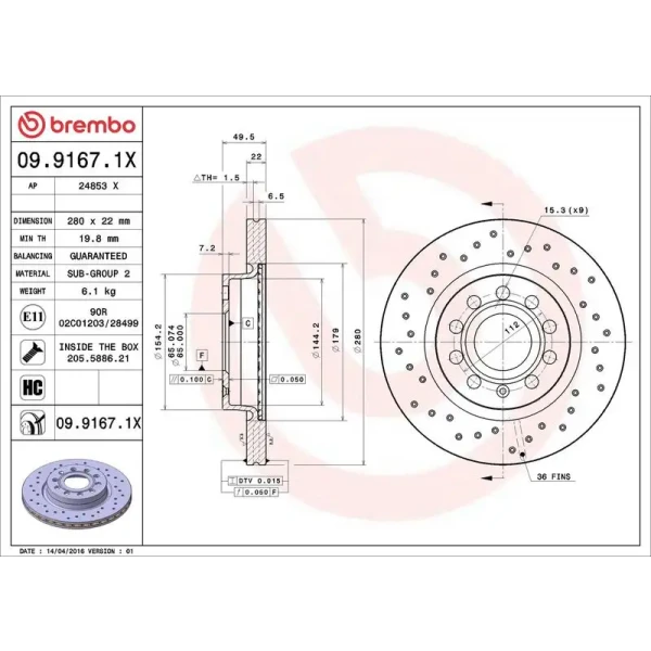 Brembo Ön Fren Diski – 09.9167.1X