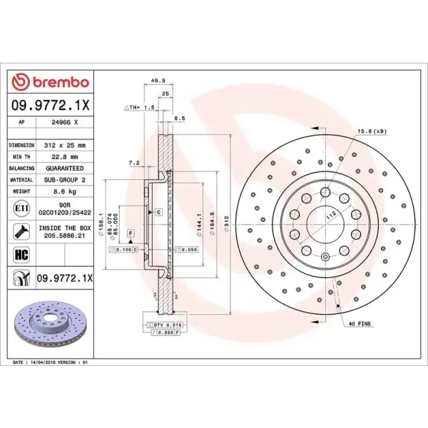 Brembo Ön Fren Diski – 09.9772.1X