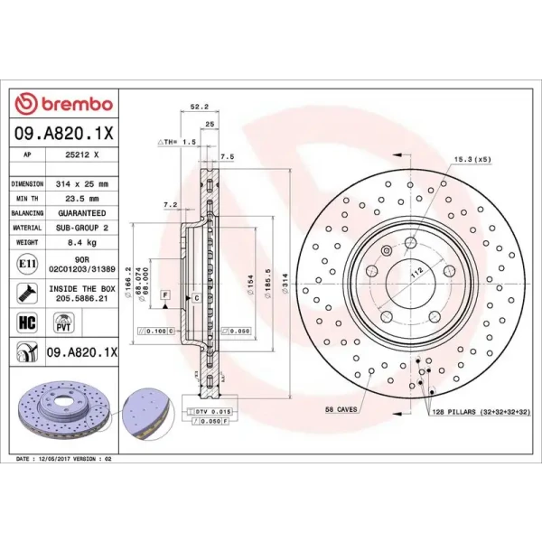 Brembo Ön Fren Diski – 09.A820.1X