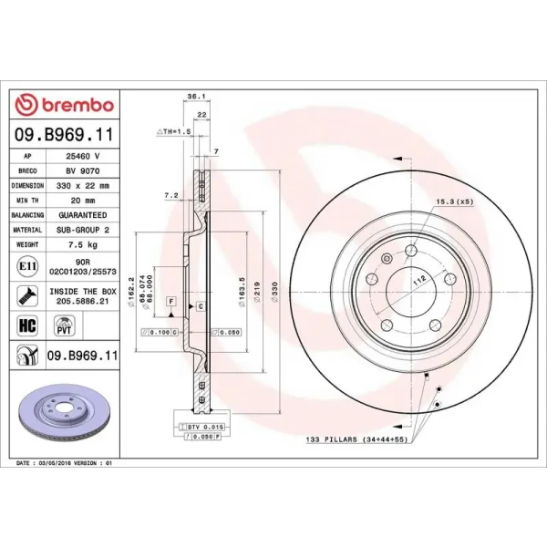 Brembo Arka Fren Diski – 09.B969.11
