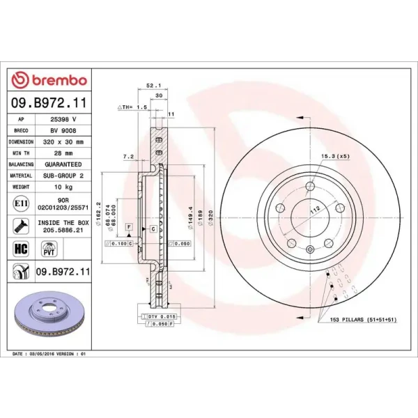 Brembo Ön Fren Diski – 09.B972.11