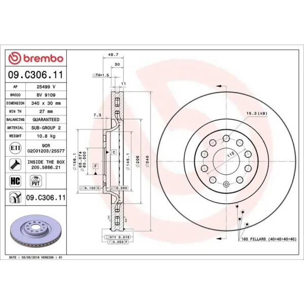 Brembo Ön Fren Diski – 09.C306.11