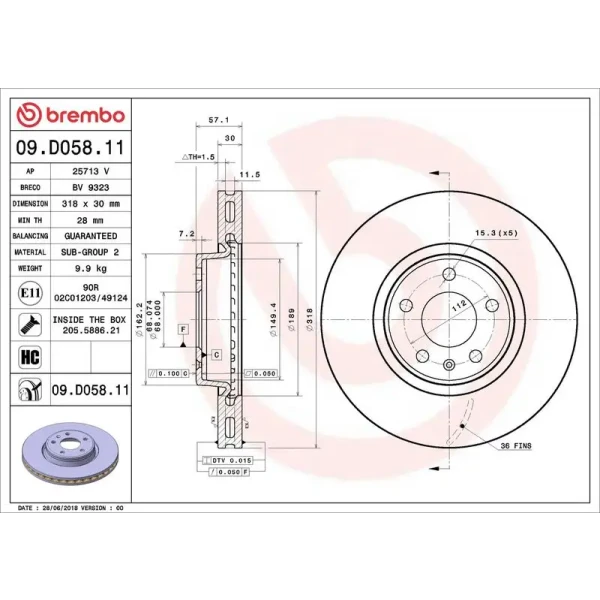 Brembo Ön Fren Diski – 09.D058.11
