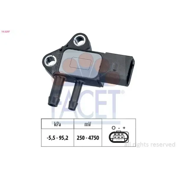 Facet Egzoz Basınç Sensörü – 10.3297 / OEM 07Z906051A