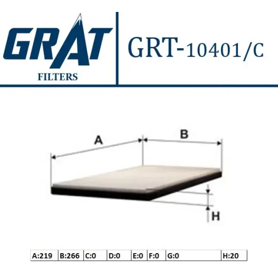 GRAT Polen Filtresi (Karbonlu) – 10401C / OEM 55702456 ürün görseli