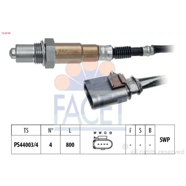 Facet Oksijen Sensörü – 10.8199 / OEM 04E906262DT