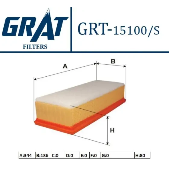 GRAT Hava Filtresi – 15100S / OEM 1K0129620E ürün görseli