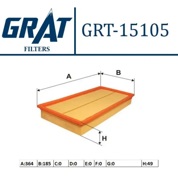 GRAT Hava Filtresi – 15105 / OEM 1J0129620