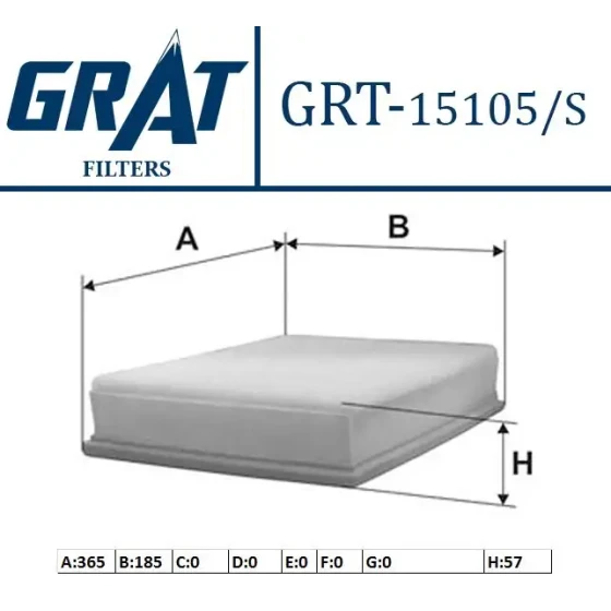 GRAT Hava Filtresi – 15105S / OEM 1J0129620A ürün görseli