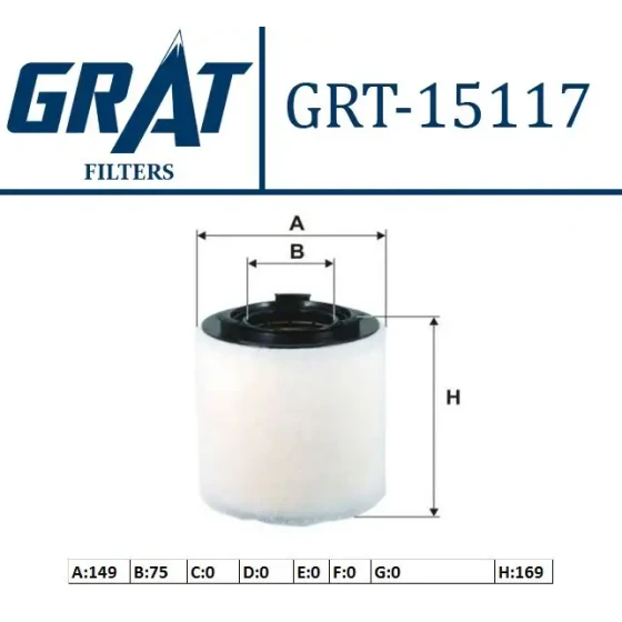 GRAT Hava Filtresi – 15117 / OEM 6R0129620A ürün görseli
