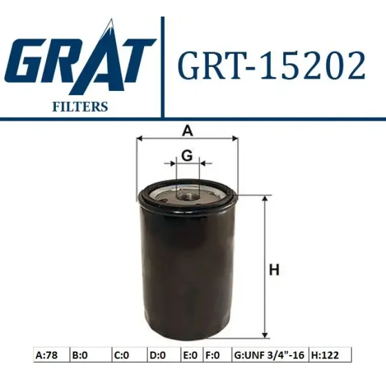 GRAT Yağ Filtresi – 15202 / OEM 06A115561B ürün görseli