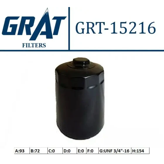 GRAT Yağ Filtresi – 15216 / OEM 068115561B ürün görseli