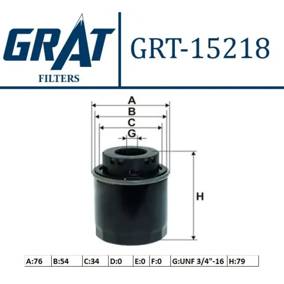 GRAT Yağ Filtresi – 15218 / OEM 03C115561D ürün görseli