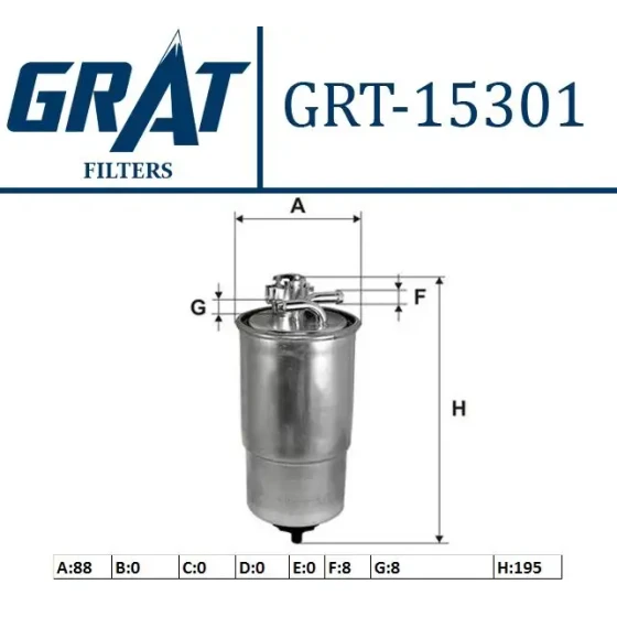 GRAT Yakıt Filtresi – 15301 / OEM 1J0127401A ürün görseli